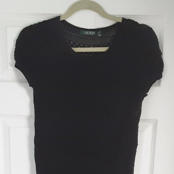 Ralph Lauren Black Crochet Lace Dress Size M - Picture 3 of 7